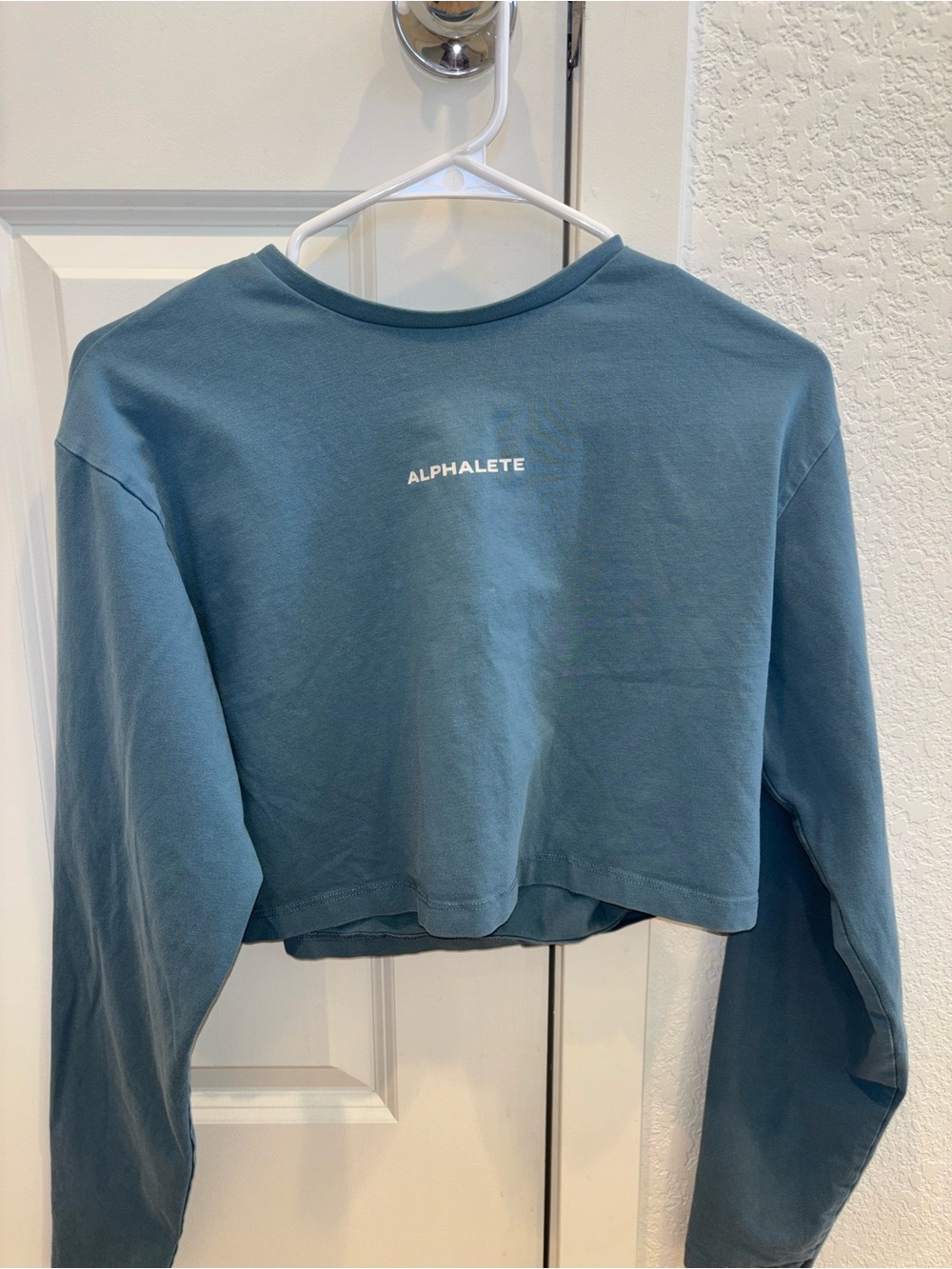 Alphalete Teal Cropped Long-Sleeve Sweatshirt